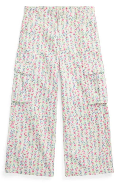 POLO RALPH LAUREN POLO RALPH LAUREN KIDS' FLORAL COTTON CANVAS CARGO PANTS