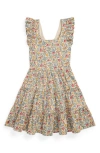 Polo Ralph Lauren Big Girls Floral Ruffled Dress