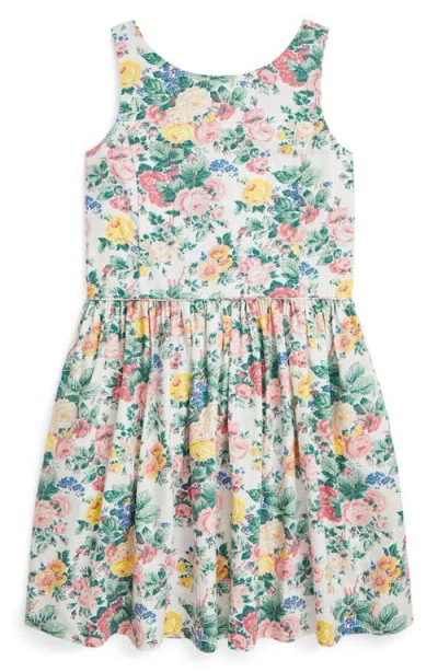 POLO RALPH LAUREN POLO RALPH LAUREN KIDS' FLORAL POPLIN DRESS