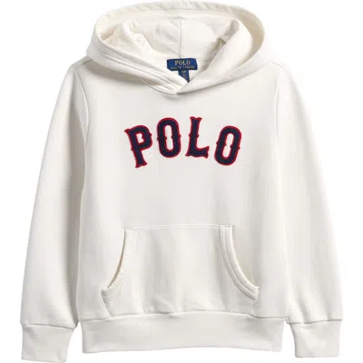 Polo Ralph Lauren Kids' French Terry Pullover Hoodie In Paper White