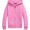 Polo Ralph Lauren Kids' French Terry Full-zip Hoodie In Pink