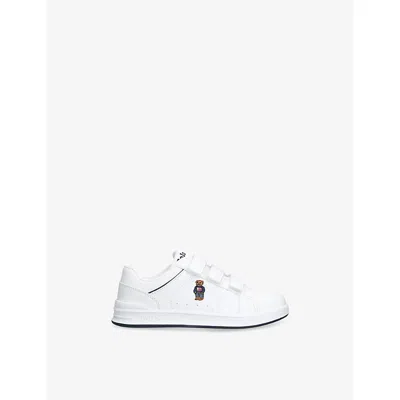 Polo Ralph Lauren White/navy Kids' Heritage Court Ez Faux-leather Trainers Eur 34 / 2 Uk