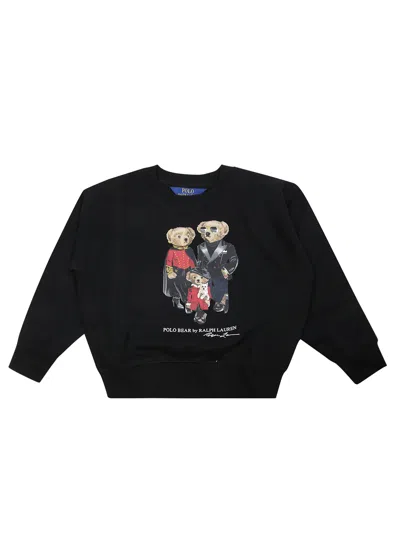 Polo Ralph Lauren Kids Knit Pullover Sweatshirt In Nero
