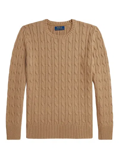 Polo Ralph Lauren Kids Cable Knit Sweater In Neutral