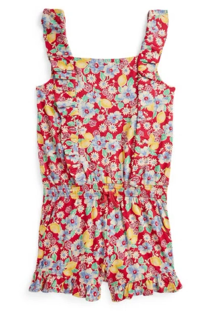 POLO RALPH LAUREN POLO RALPH LAUREN KIDS' LEMON FLORAL RUFFLE ROMPER