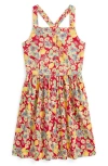 Polo Ralph Lauren Kids' Lemon Floral Slub Cotton Sundress In Lemon Floral