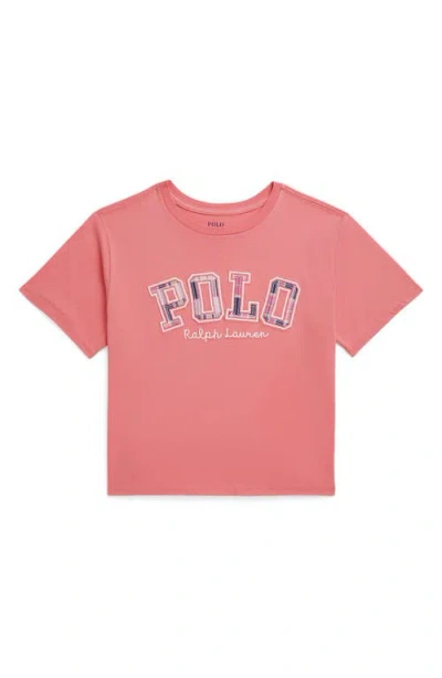 POLO RALPH LAUREN POLO RALPH LAUREN KIDS' LOGO APPLIQUÉ COTTON GRAPHIC T-SHIRT