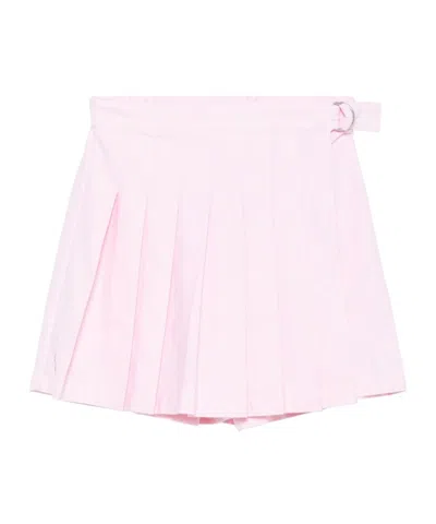 Polo Ralph Lauren Kids Logo Embroidered Pleated Skorts In Pink