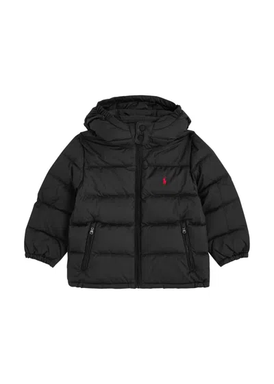 Polo Ralph Lauren Kids Logo Quilted Shell Jacket In Black