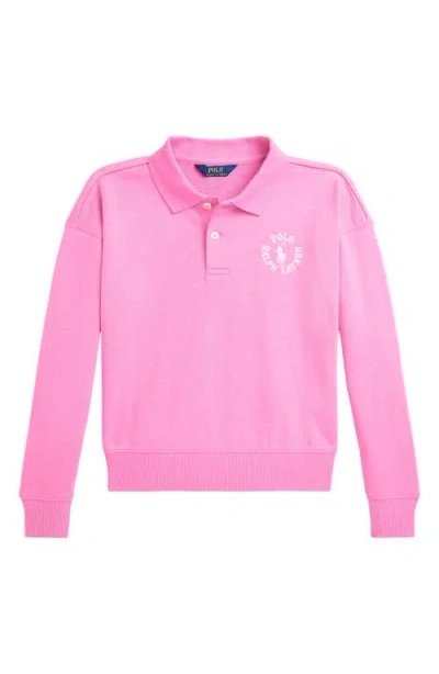 Polo Ralph Lauren Kids' Big Girls Logo French Terry Polo Sweatshirt In Laguna Pink