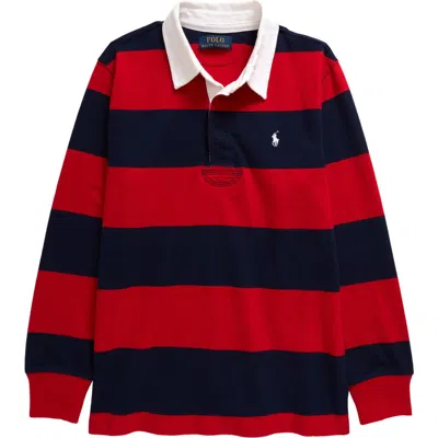 Polo Ralph Lauren Kids' Long Sleeve Rugby Shirt In Rot