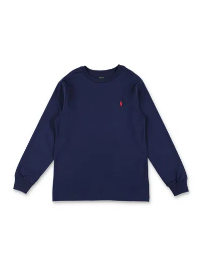 Polo Ralph Lauren Kids Long-sleeve T-shirt For Everyday Comfort In Blue