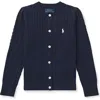 Polo Ralph Lauren Kids' Mini Cable Knit Cardigan In Blue