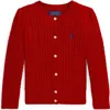 Polo Ralph Lauren Kids' Mini Cable Knit Cardigan In Red