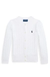 Polo Ralph Lauren Girls 2t-16 Cable-knit Cotton Cardigan In White
