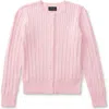 Polo Ralph Lauren Little Girls Cable-knit Cotton Cardigan In Hint Of Pink