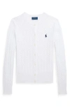 Polo Ralph Lauren Kids' Toddler Girls Cable-knit Cotton Cardigan In White Navy