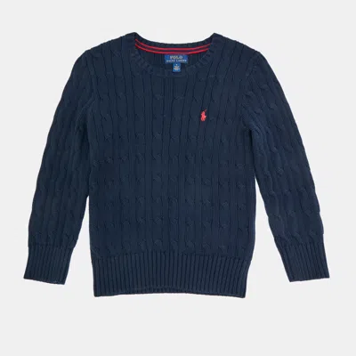 Pre-owned Polo Ralph Lauren Kids Navy Blue Cable Knit Sweater 5yrs