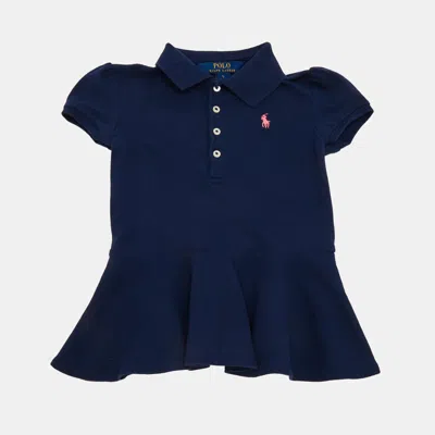 Pre-owned Polo Ralph Lauren Kids Navy Blue Cotton Peplum T-shirt 5yrs