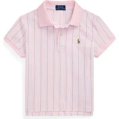 POLO RALPH LAUREN POLO RALPH LAUREN KIDS' OXFORD STRIPE COTTON PIQUÉ POLO