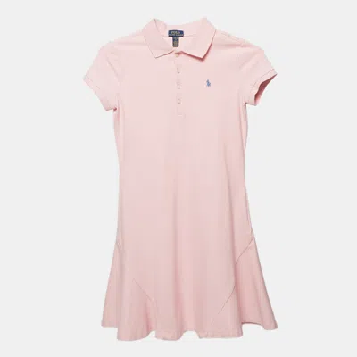 Pre-owned Polo Ralph Lauren Kids Pink Cotton Flare Polo Dress 12-14 Yrs