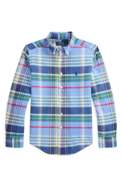 Polo Ralph Lauren Kids' Plaid Cotton Button-down Shirt In Multi