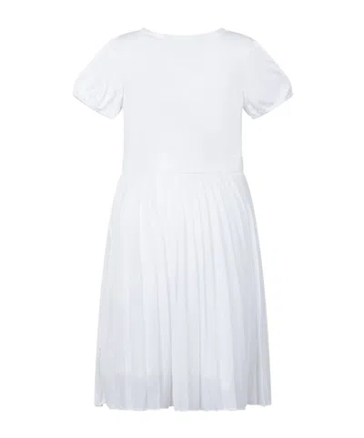 Polo Ralph Lauren Kids Pleated A-line Knitted Dress In White