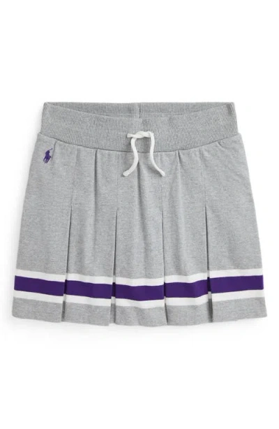 Polo Ralph Lauren Kids' Pleated Cotton Skirt In Grey