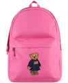 Polo Ralph Lauren Kids Polo Bear Canvas Backpack In Carmel Pink