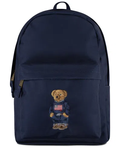 Polo Ralph Lauren Kids Polo Bear Canvas Backpack In Newport Navy