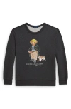 Polo Ralph Lauren Kids Polo Bear Crewneck Sweatshirt In Black