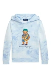Polo Ralph Lauren Kids' Polo Bear French Terry Graphic Hoodie In Scottsdale Blue/splatter Bear