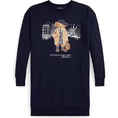 POLO RALPH LAUREN POLO RALPH LAUREN KIDS' POLO BEAR GRAPHIC SWEATER DRESS