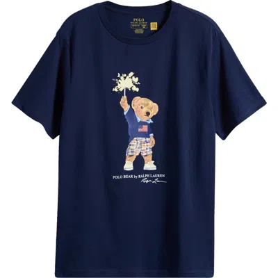 Polo Ralph Lauren Kids' Polo Bear Graphic T-shirt In Blue