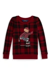 Polo Ralph Lauren Ralph Lauren Plaid Polo Bear Fleece Sweatshirt In Red