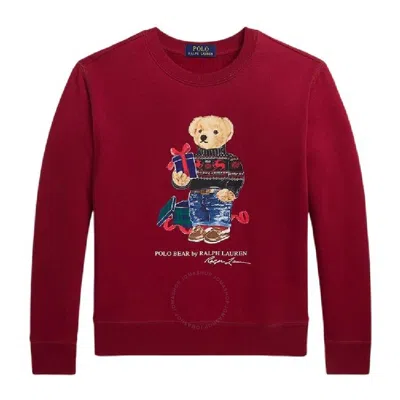 Polo Ralph Lauren Kids Polo Bear Print Cotton Sweatshirt In Red
