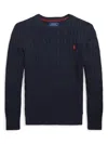 Polo Ralph Lauren Kids Polo Pony Embroidered Sweater In Blue