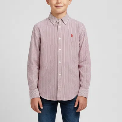 Pre-owned Polo Ralph Lauren Kids Purple Stripe Stretch Cotton Shirt 6 Yrs