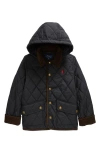 Polo Ralph Lauren Kids' Quilted Hooded Barn Jacket In Polo Black
