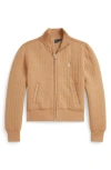 Polo Ralph Lauren Kids' Quilted Zip-up Jacket & Skirt Set In Brown