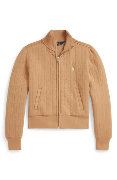 Polo Ralph Lauren Kids' Quilted Zip-up Jacket & Skirt Set In Brown