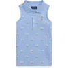Polo Ralph Lauren Kids' Racquet Print Sleeveless Cotton Piqué Polo