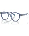 Polo Ralph Lauren Kids Round Eyeglasses, Pp8546u 49 In Shiny Transparent Blue