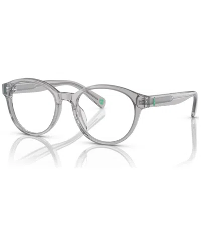 Polo Ralph Lauren Kids Round Eyeglasses, Pp8546u 49 In Shiny Transparent Gray