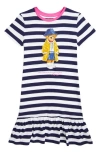 Polo Ralph Lauren Polo Bear-print Dress In Newport Navy/white Stripe