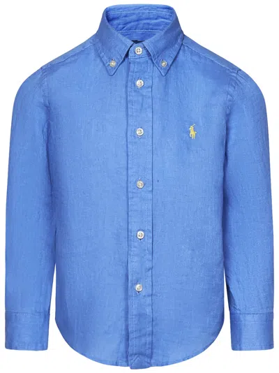 Polo Ralph Lauren Kids Shirt In Clear Blue