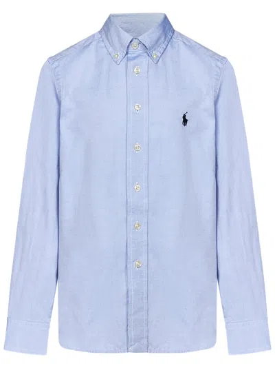 Polo Ralph Lauren Kids Shirt In Clear Blue