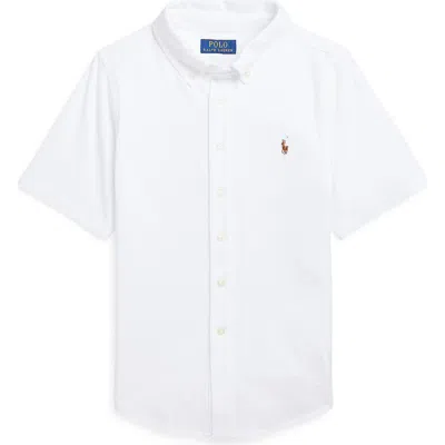 POLO RALPH LAUREN POLO RALPH LAUREN KIDS' SHORT SLEEVE COTTON PIQUÉ BUTTON-DOWN SHIRT