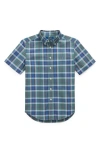 Polo Ralph Lauren Kids' Short Sleeve Plaid Cotton Button-down Oxford Shirt