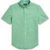 Polo Ralph Lauren Big Boys Oxford Short-sleeve Shirt In Green